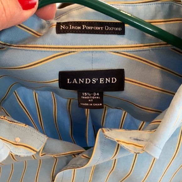 2 Lands End mens spring Easter long sleeve shirts NWOT. Size 15-34 slim fit nice - Picture 3 of 11